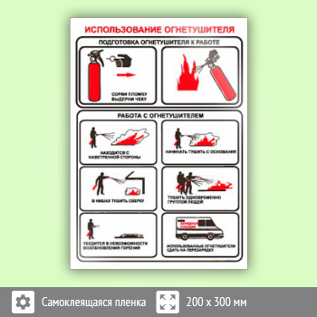 Знак «Использование огнетушителя», B16